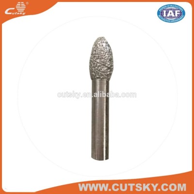 Brazed diamond carving burrs for grinding stones