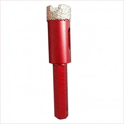 Hexagonal handle vacuum brazed diamond core drill bit for limestone, marble, granite